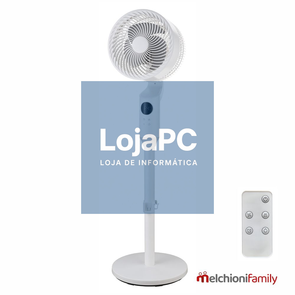 Ventoinha De Pé Branca C/ LCD Ø31cm 50W MelchioniFamily