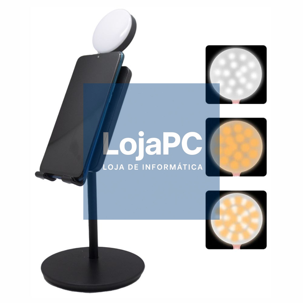 Suporte Telemóvel Universal C/ Anel de Luz