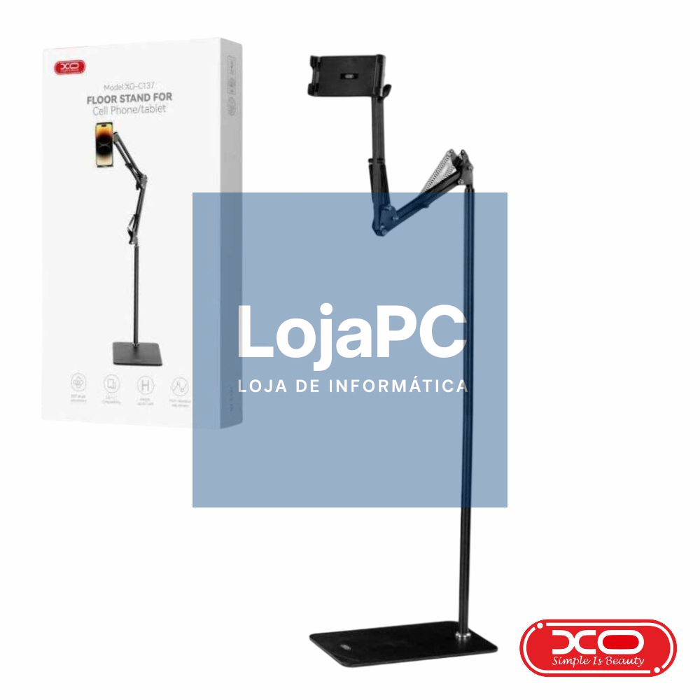 Suporte Chão P/ Tablet E Telemóvel Ajustável 135cm XO