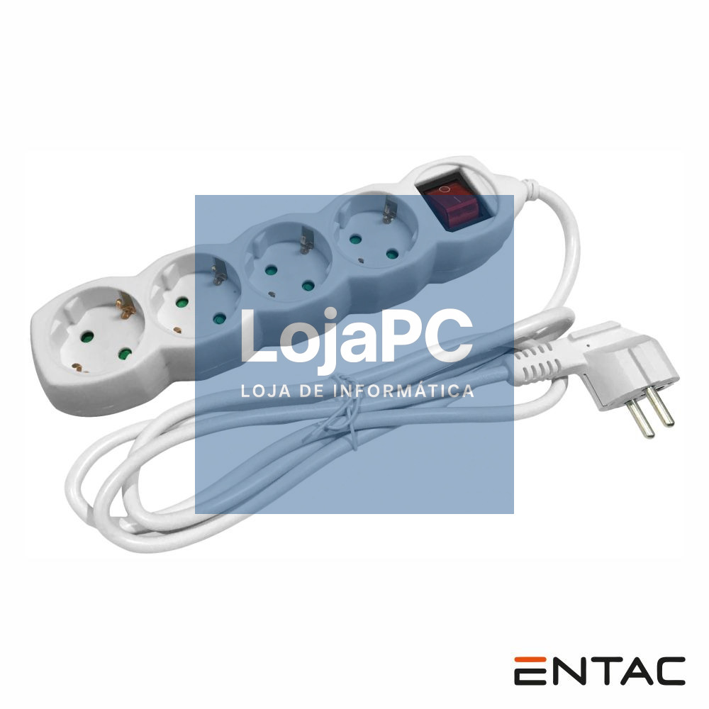 Tomada Elétrica C/ 4 Saídas Interruptor 1.5m ENTAC