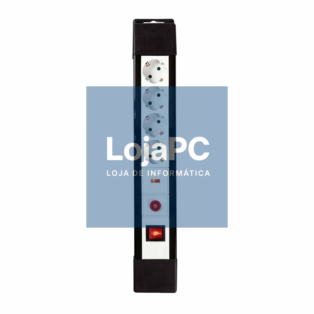 Tomada Elétrica 4x Schuko C/ Interruptor 3m