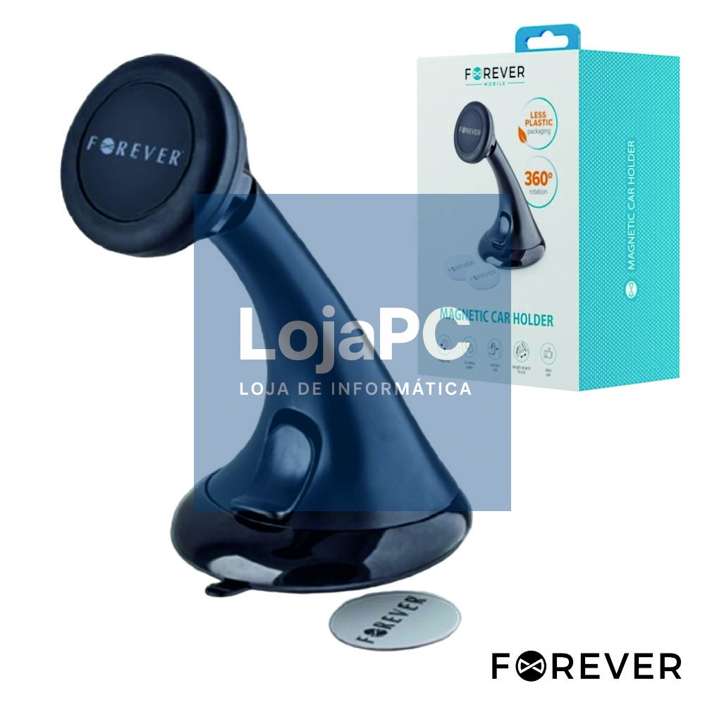 SUPORTE MAGNÉTICO UNIVERSAL TELEMÓVEL E GPS PRETO FOREVER