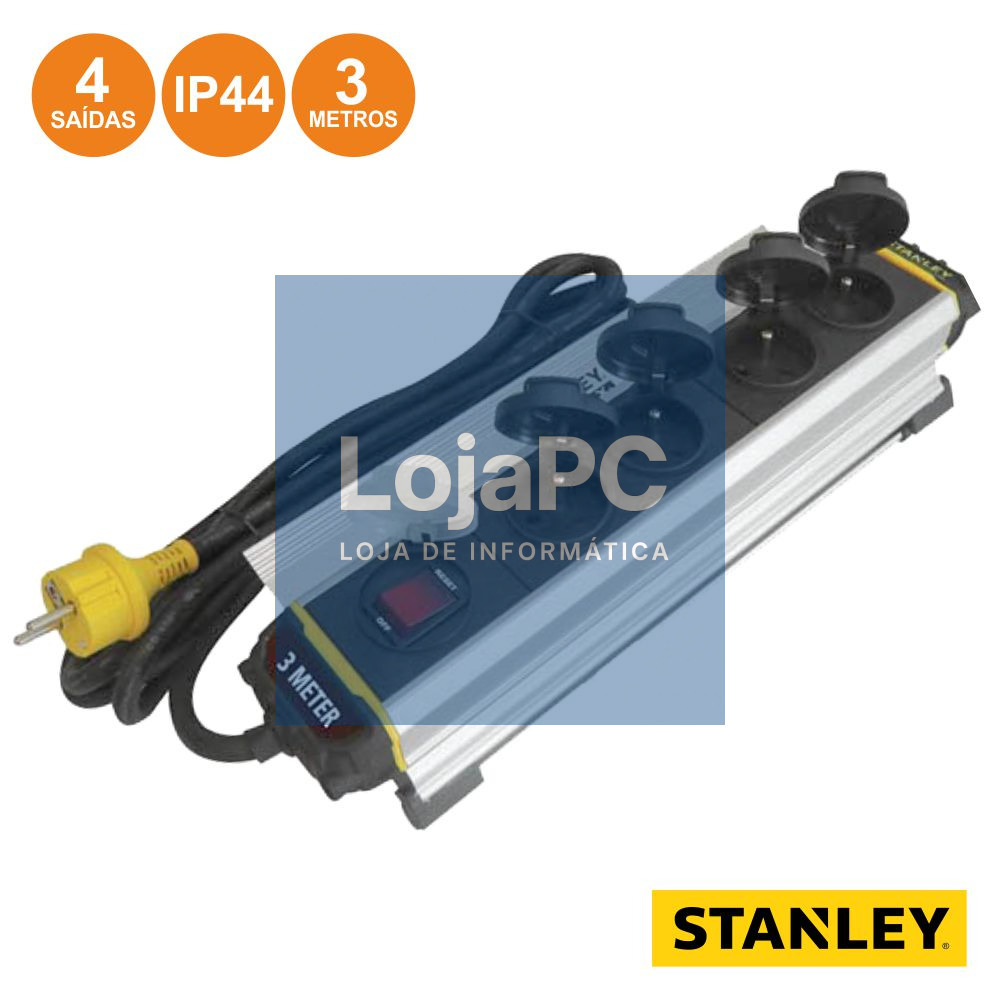TOMADA ELÉTRICA C/ 4 SAÍDAS 3M IP44 STANLEY