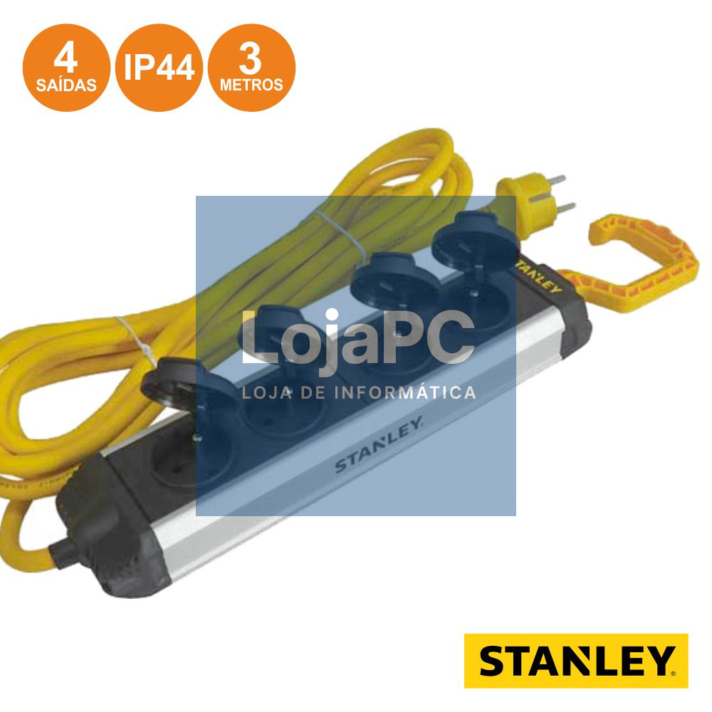 TOMADA ELÉTRICA C/ 4 SAÍDAS E GANCHO 1.5M IP44 STANLEY