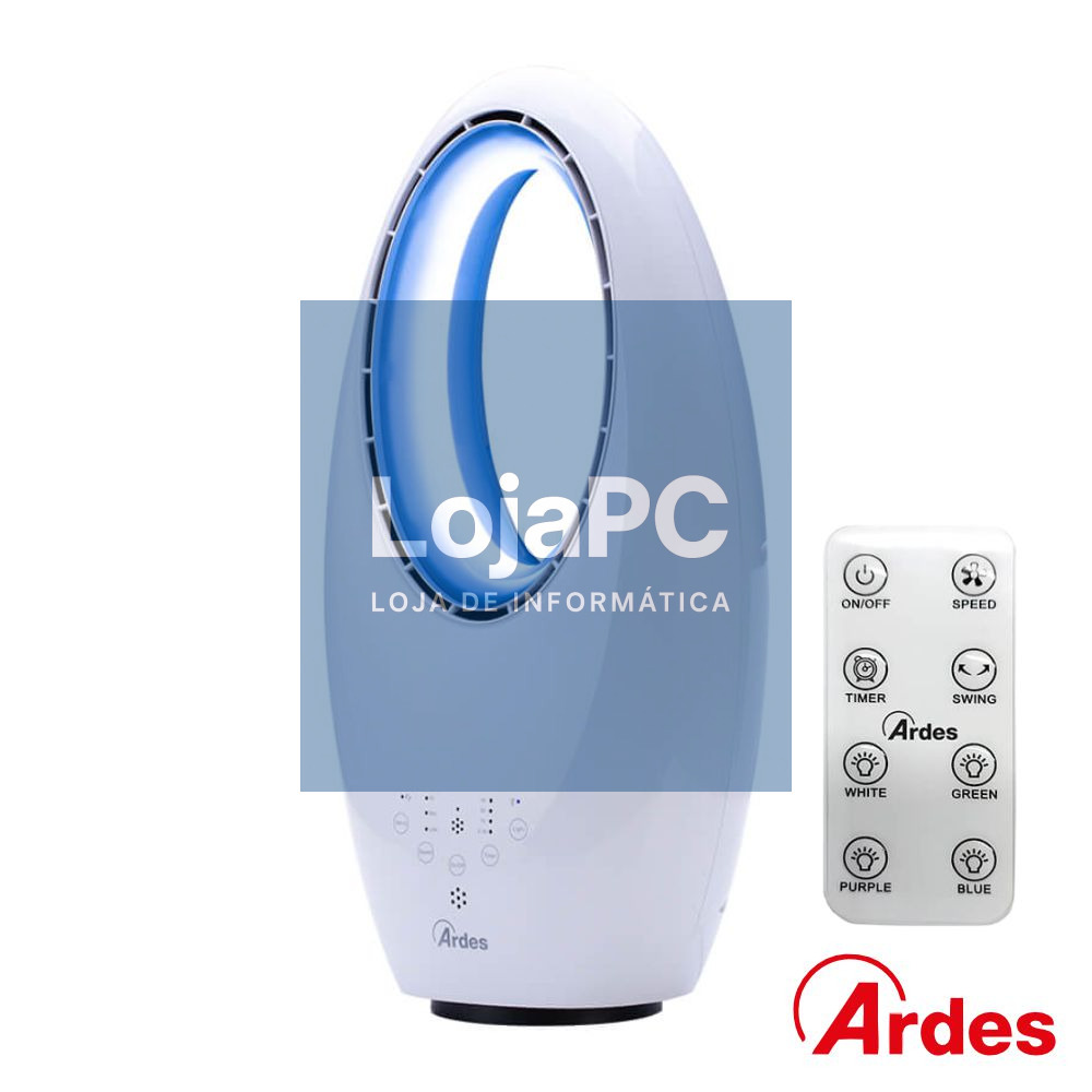 Ventoinha Sem Pás 60W Branca C/ Luz LED ARDES