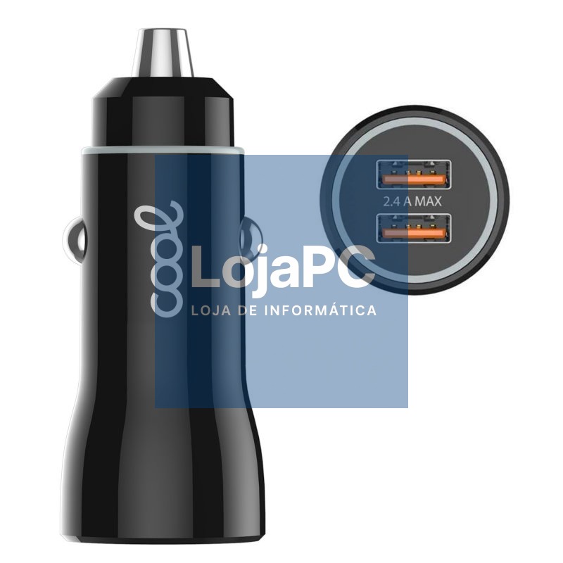 Universal Car Charger Dual Usb Input COOL Black 2.4 Amp