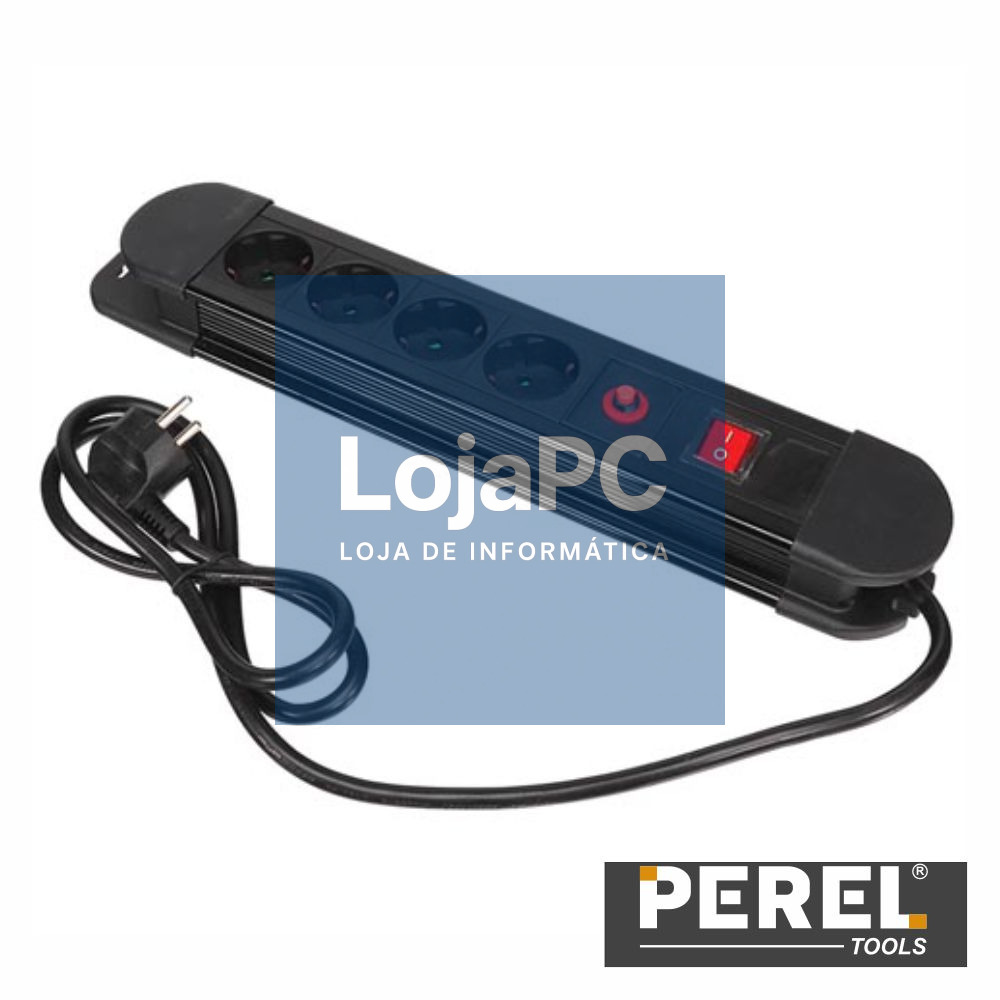 Tomada Elétrica C/ 4 Saídas Interruptor Proteção 1.5m PEREL