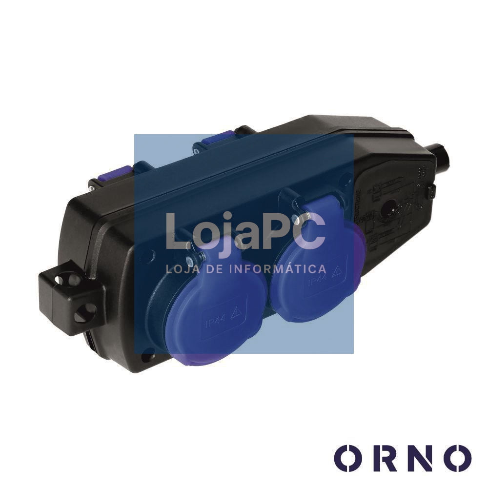 Ficha Elétrica Adaptadora 4x Schuko IP44 ORNO