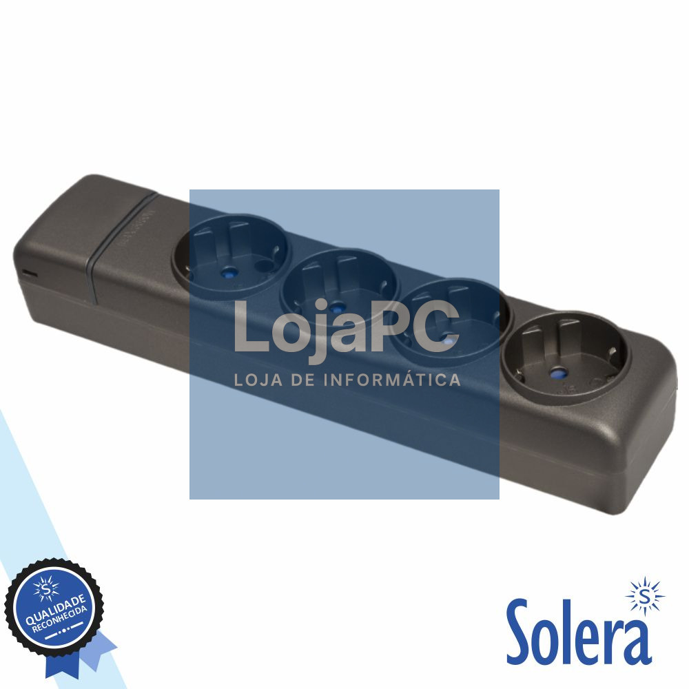 Extensão Elétrica 4x Schuko Preto SOLERA