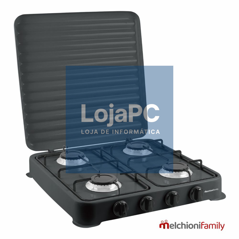 Fogão Gás Com 4 Queimadores Preto MelchioniFamily