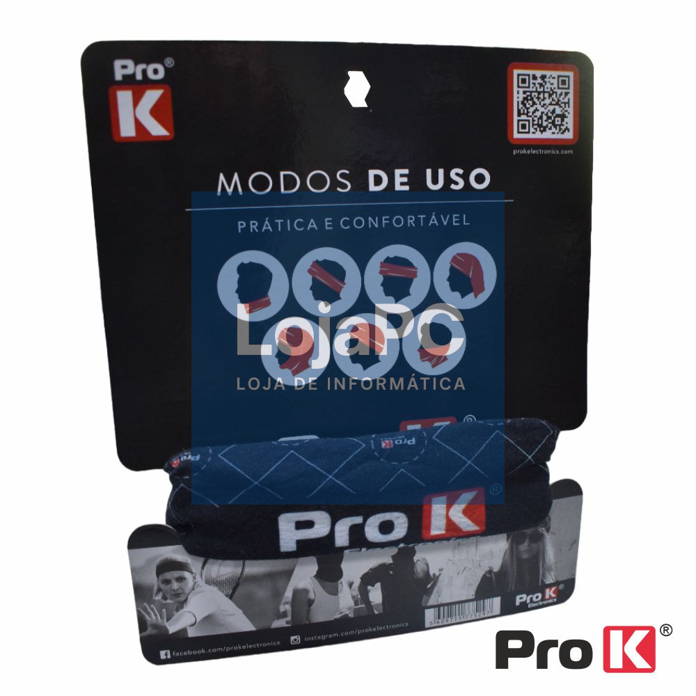 Bandana Multifunções Preta PROK