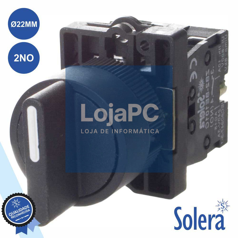 INTERRUPTOR SELETOR ROTATIVO 3 POSIÇÕES 2NO Ø22MM SOLERA
