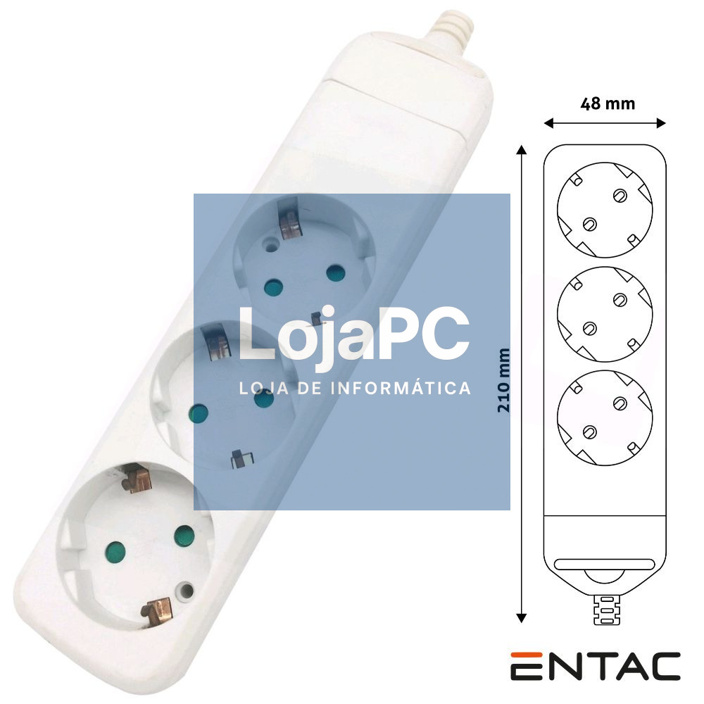 Tomada Elétrica c/ 3 Saídas Schuko ENTAC