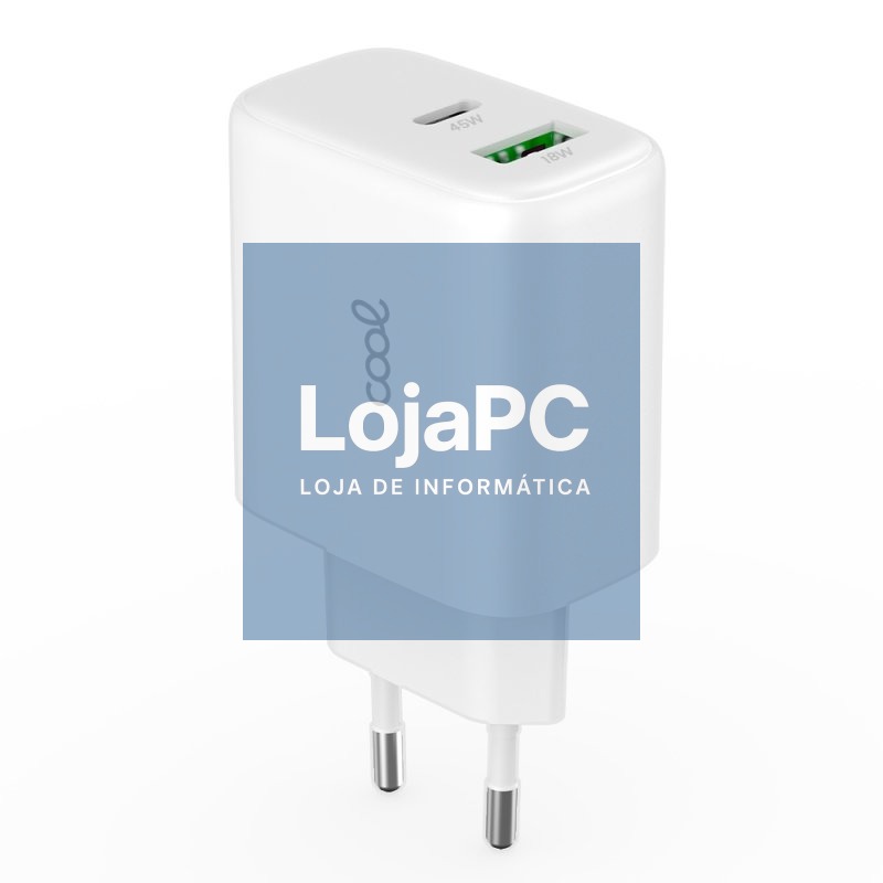 Universal Dual Network Fast Charger (PD) USB + Type-C COOL (45W) White — imagem 3
