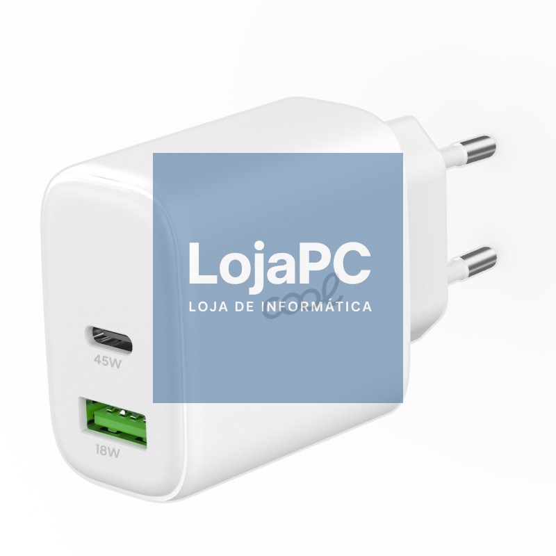 Universal Dual Network Fast Charger (PD) USB + Type-C COOL (45W) White — imagem 4