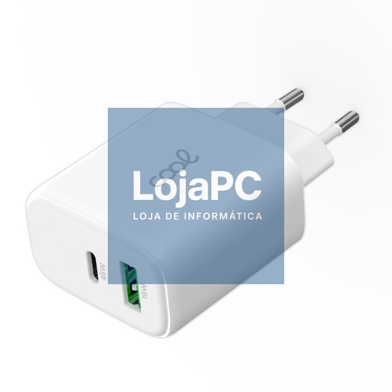 Universal Dual Network Fast Charger (PD) USB + Type-C COOL (45W) White — imagem 2