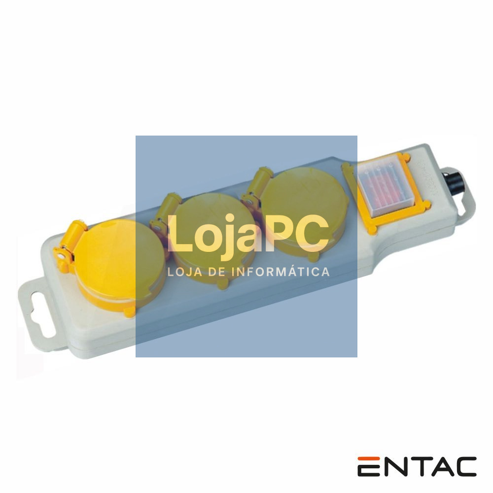 Extensão Elétrica 3x Schuko C/ Interruptor 1.5m IP44 ENTAC