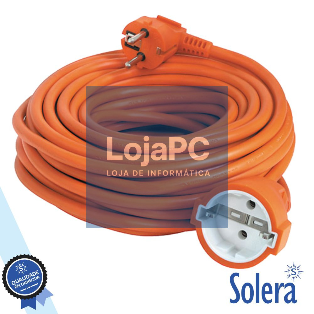 CABO EXTENSÃO TOMADA ELÉTRICA C/ 1 SAÍDA 10M 3x1.5MM LARANJA