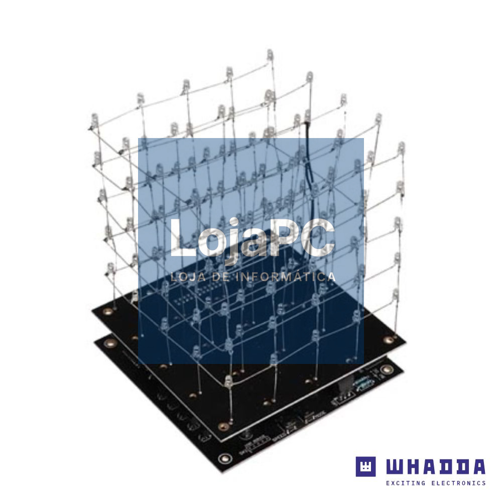 Kit de Montagem Cubo LED Branco 3D WHADDA