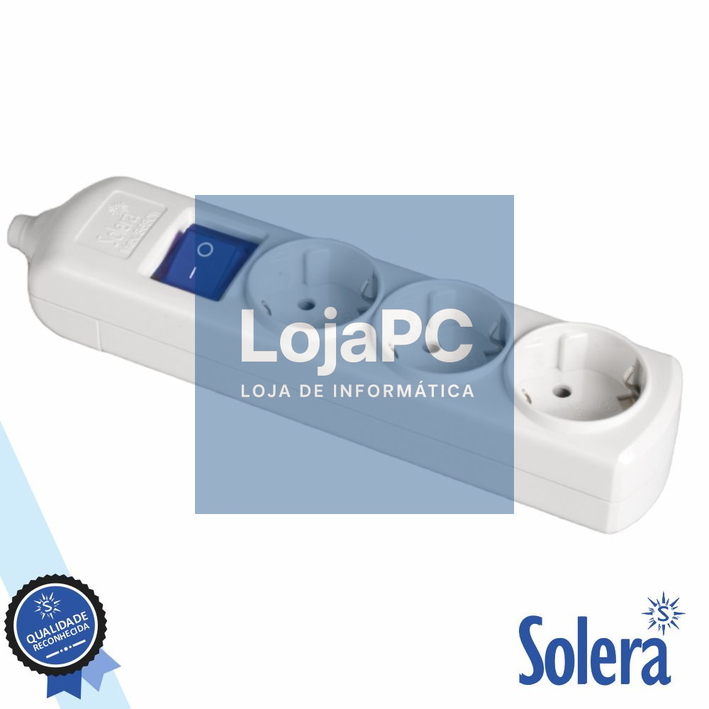 TOMADA ELÉTRICA C/ 3 SAÍDAS SCHUKO INTERRUPTOR SOLERA