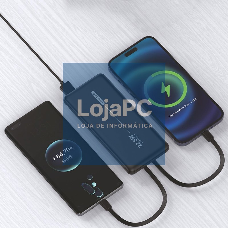 Universal External Battery Power Bank 10,000 mAh + PD 22.5W (2 connections) Black — imagem 3