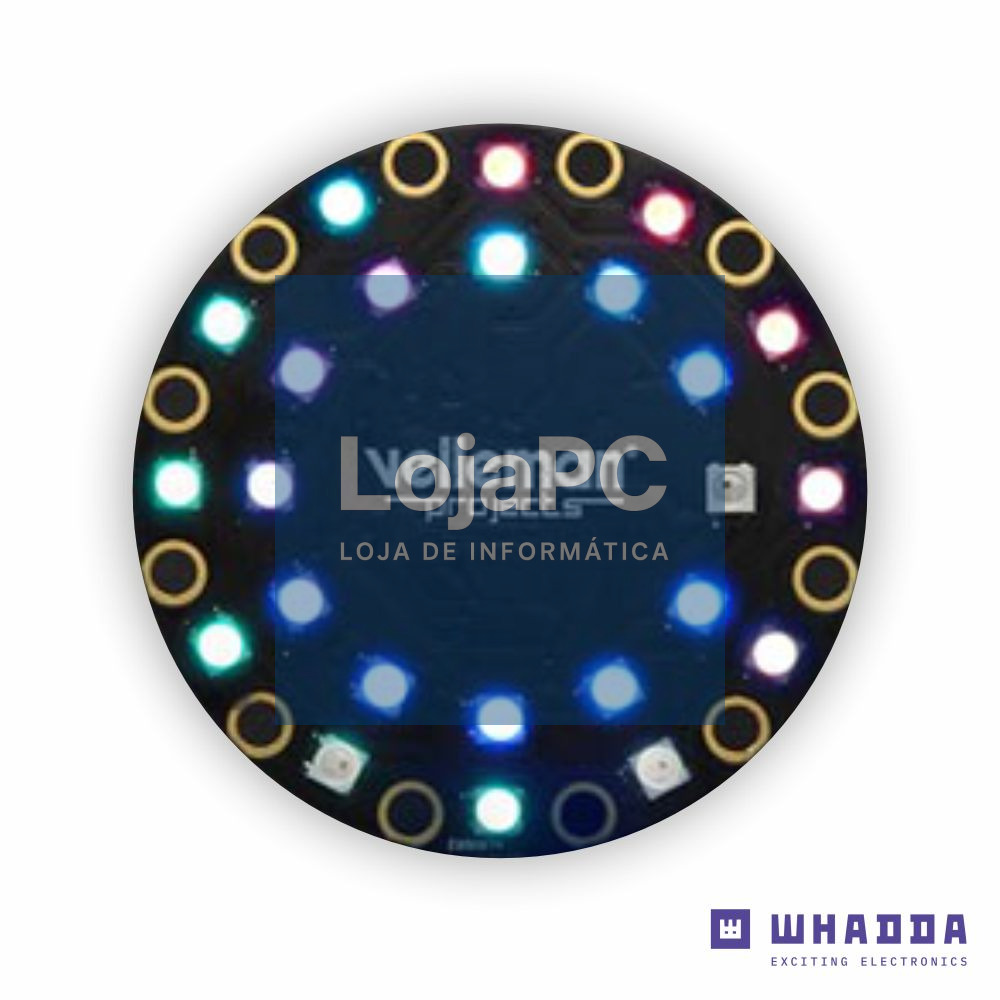 Placa de Desenvolvimento Vestível C/ 24 LEDS RGB WHADDA