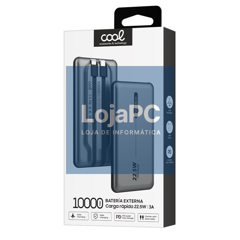 Universal External Battery Power Bank 10,000 mAh + PD 22.5W (2 connections) Grey — imagem 3