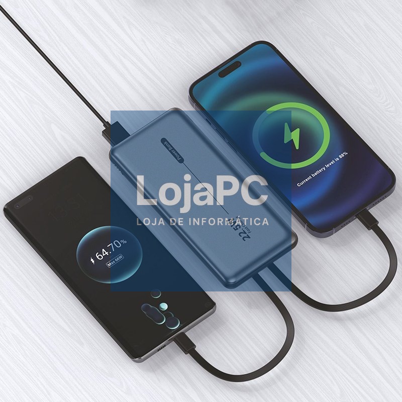 Universal External Battery Power Bank 10,000 mAh + PD 22.5W (2 connections) Grey — imagem 4