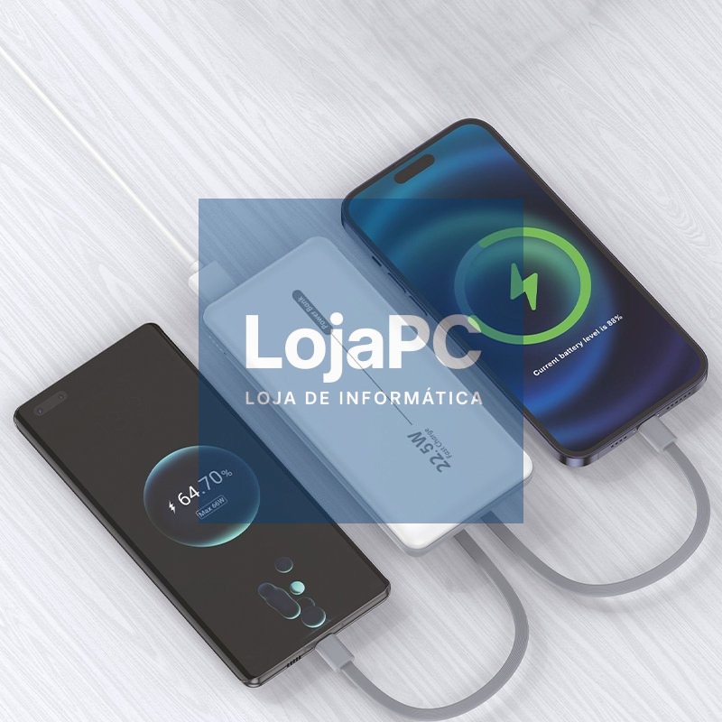 Universal External Battery Power Bank 10,000 mAh + PD 22.5W (2 connections) White — imagem 2