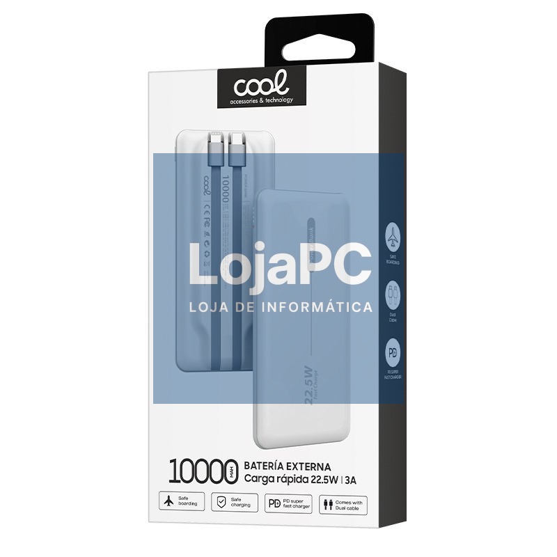 Universal External Battery Power Bank 10,000 mAh + PD 22.5W (2 connections) White — imagem 3