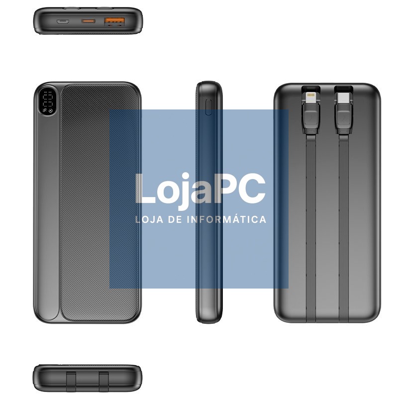 Universal External Battery Power Bank 10.000 mAh (Type-C / Lightning) COOL Grip Black — imagem 4