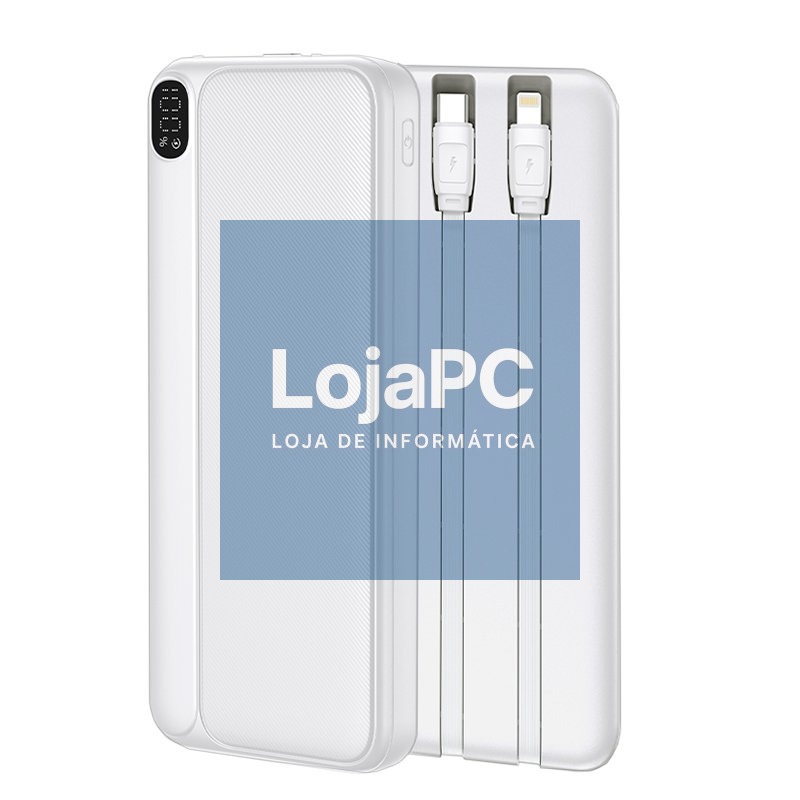 Universal External Battery Power Bank 10.000 mAh (Type-C / Lightning) COOL Grip White — imagem 2
