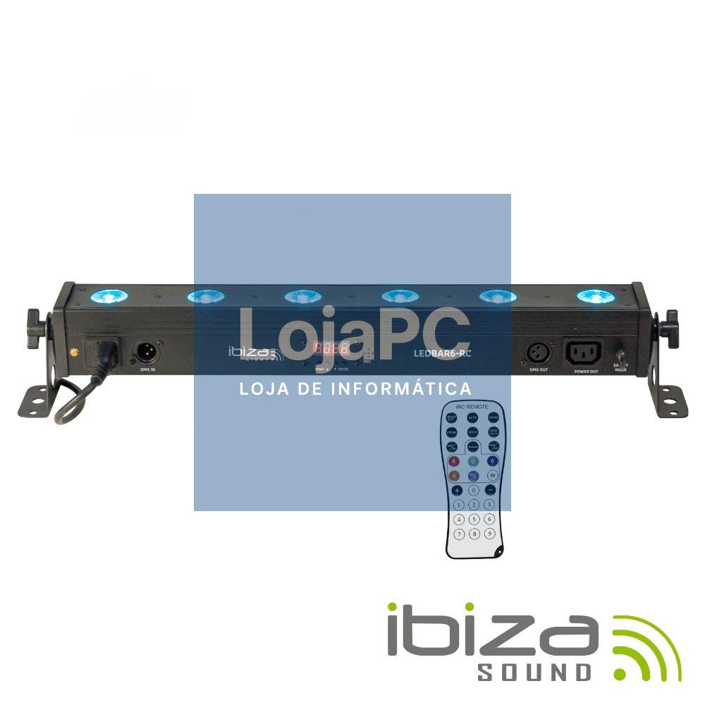 BARRA DE LEDS C/ STROBE 6 LEDS RGBW 8W DMX COMANDO IBIZA