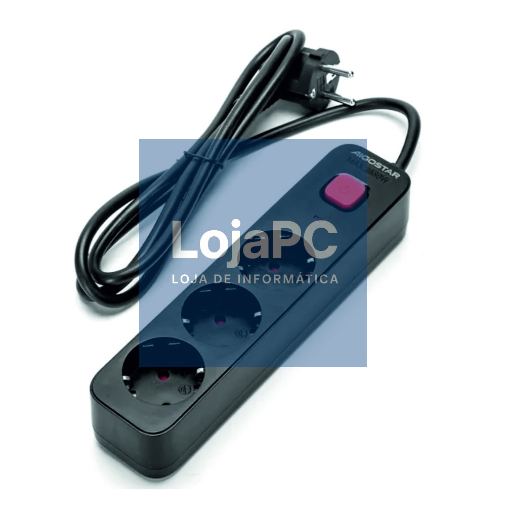 Extensão Elétrica 3x Schuko C/ Interruptor 1.5m 3G1.5