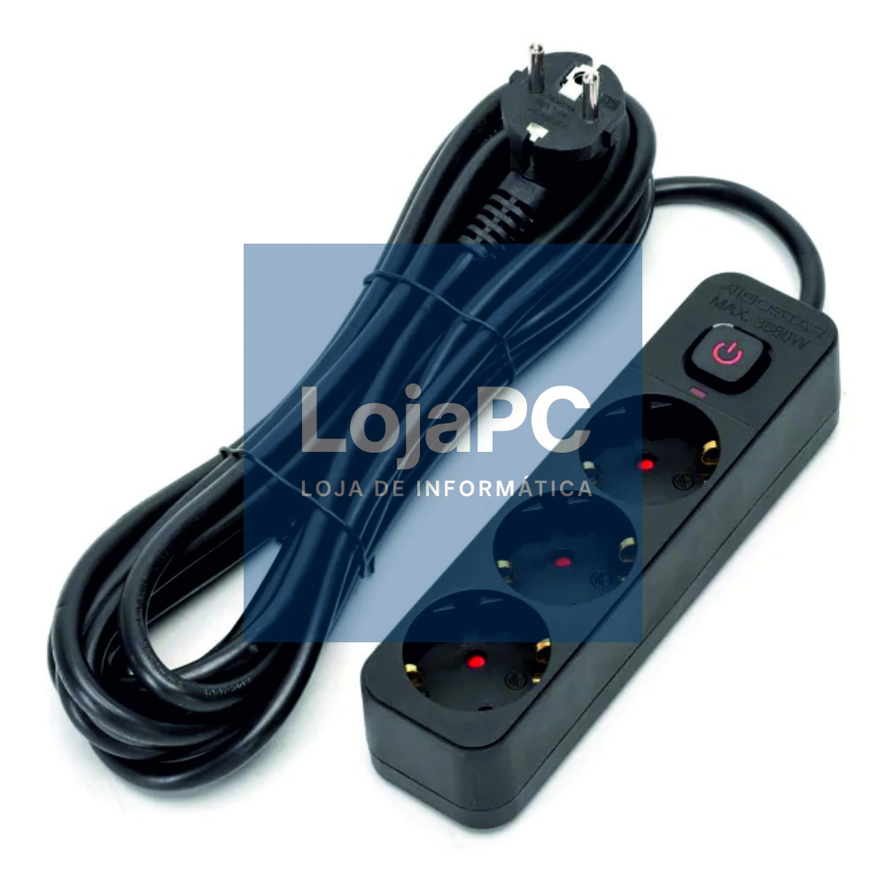 Tomada Elétrica c/ 3 Saídas C/ Interruptor 5m 3G1.5