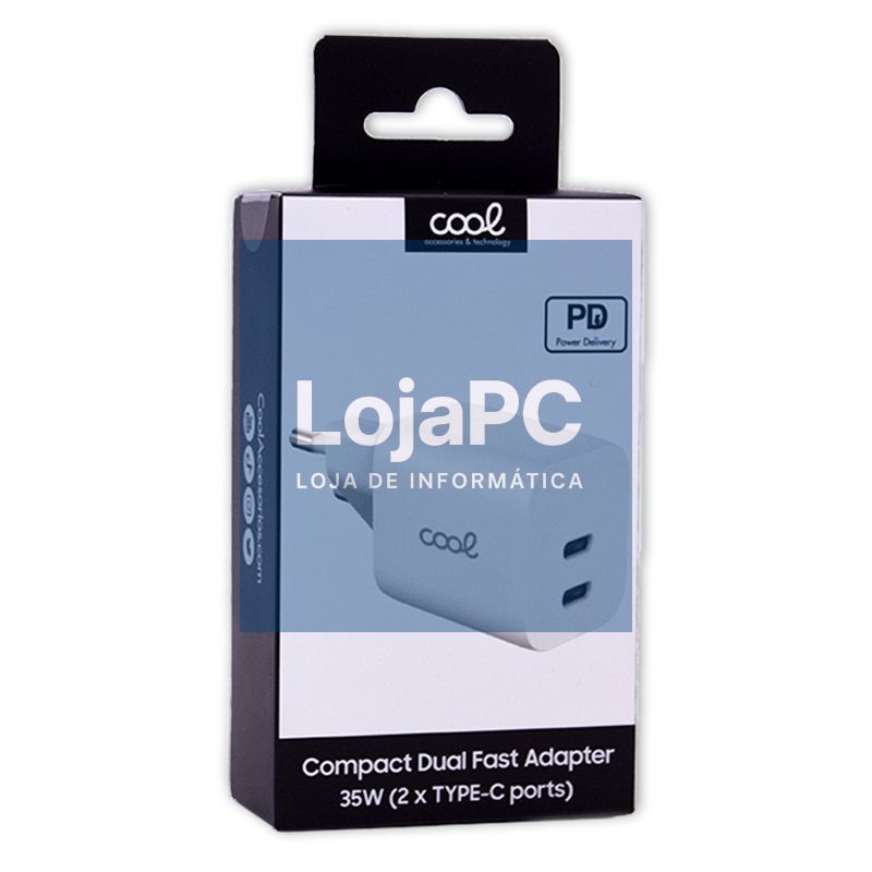 Universal Fast Charger (PD) Dual 2 x Type-C COOL (35W) White — imagem 2