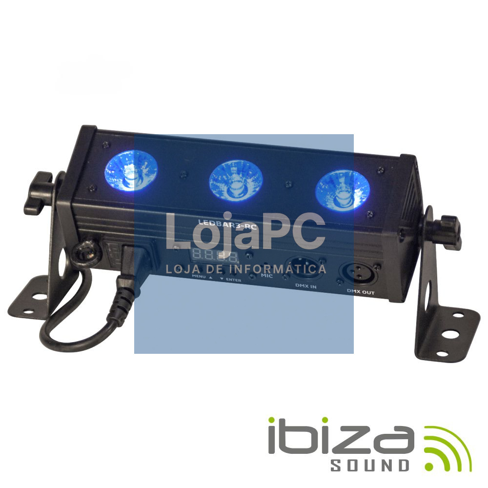 BARRA DE LEDS C/ STROBE 3 LEDS RGBW 8W DMX COMANDO IBIZA