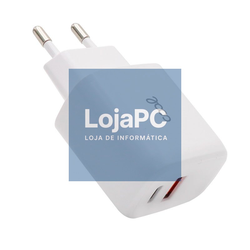 Universal Fast Charger (PD) Dual Type-C / USB COOL Network Charger (20W) White — imagem 2