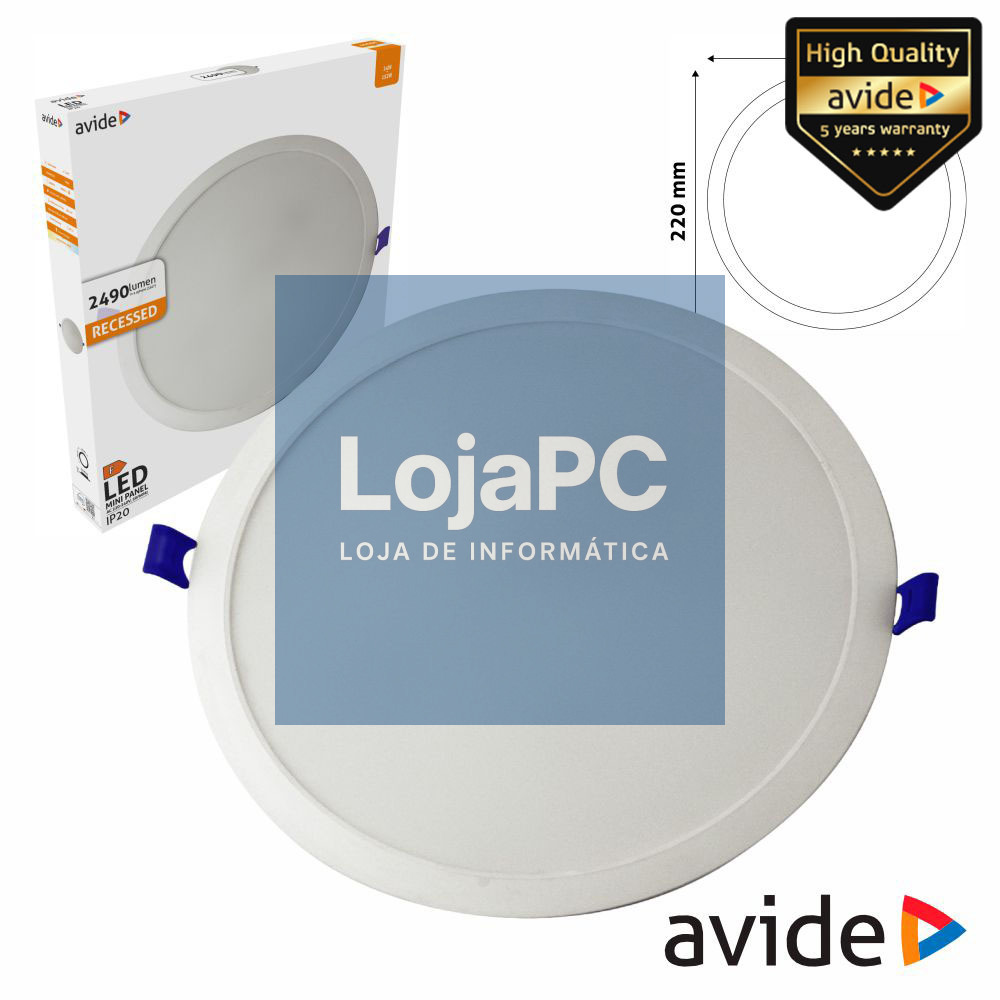 Painel LEDS Redondo 24W 295mm 4000K 2490lm AVIDE