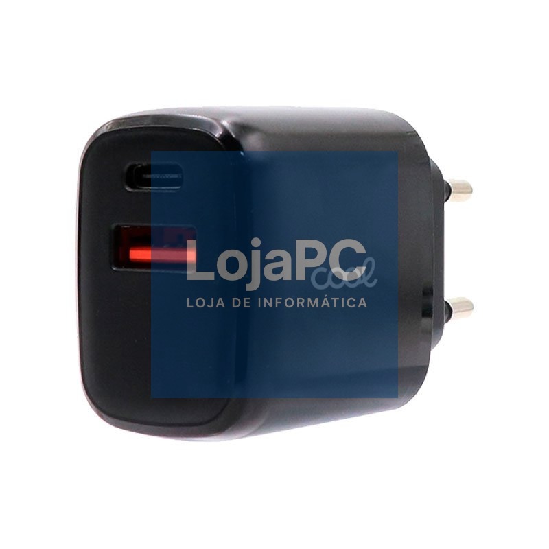 Universal Fast Charger (PD) Network Charger Dual Type-C / USB COOL (20W) Black — imagem 2