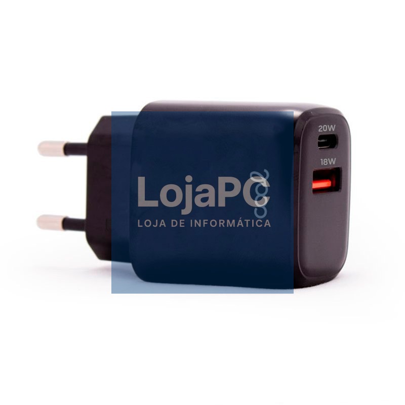 Universal Fast Charger (PD) Network Charger Dual Type-C / USB COOL (20W) Black