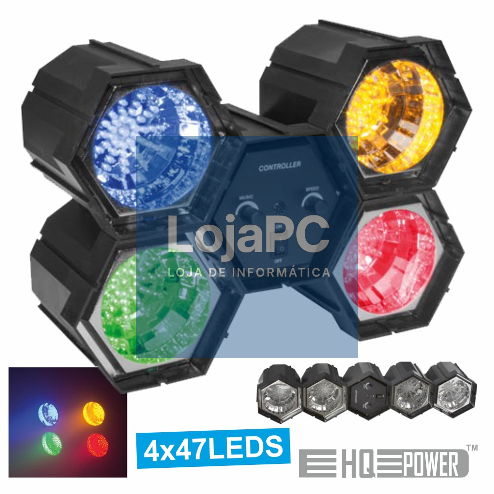 PROJETOR LUZ C/ 4 MÓDULOS 47 LEDS HQ POWER