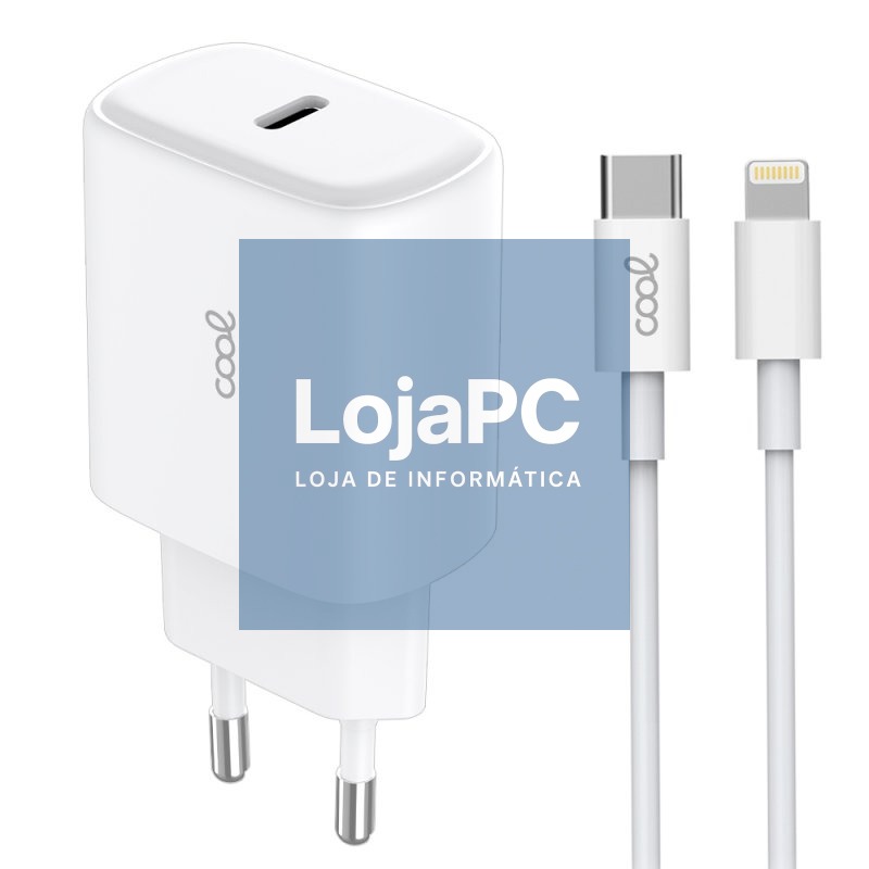 Universal Fast Charger Network Charger (PD) Type-C COOL (25W) White + Type-C to Lightning Cable — imagem 3