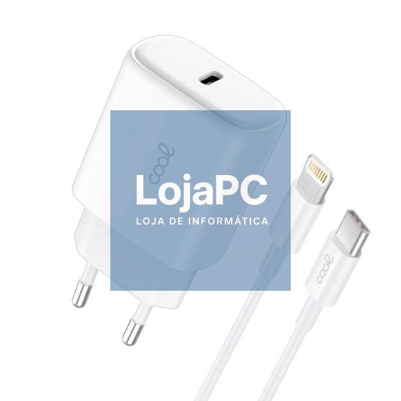 Universal Fast Charger Network Charger (PD) Type-C COOL (25W) White + Type-C to Lightning Cable — imagem 2