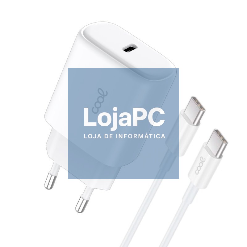 Universal Fast Charger Network Charger (PD) Type-C COOL (25W) White + Type-C to Type-C Cable — imagem 2