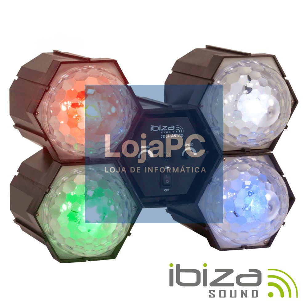 PROJETOR LUZ C/ 4 MÓDULOS LED RGBW MIC IBIZA