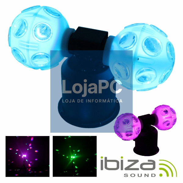 PROJETOR LUZ C/ 2 BOLAS ROTATIVAS 4 LEDS RGB 9W IBIZA