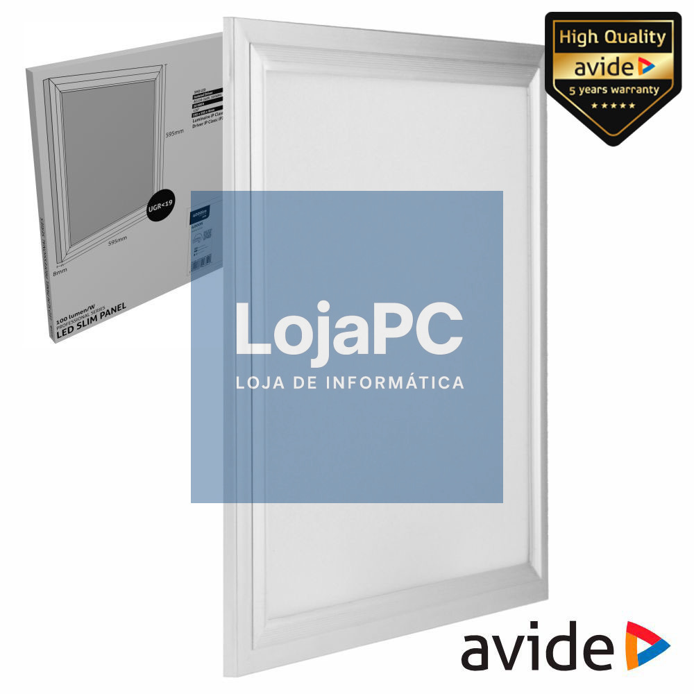 Painel LEDS Quadrado 40W 600x600mm 4000k 4000lm PRO AVIDE