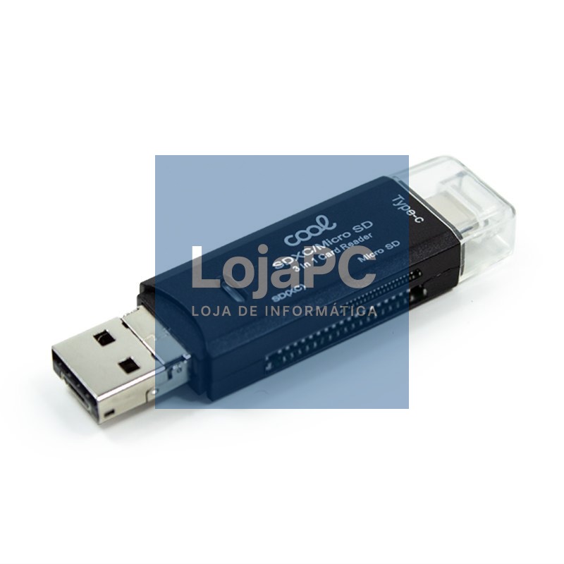 Universal Memory Card Reader COOL 3 in 1 (Type-C / Micro-USB / USB) — imagem 2