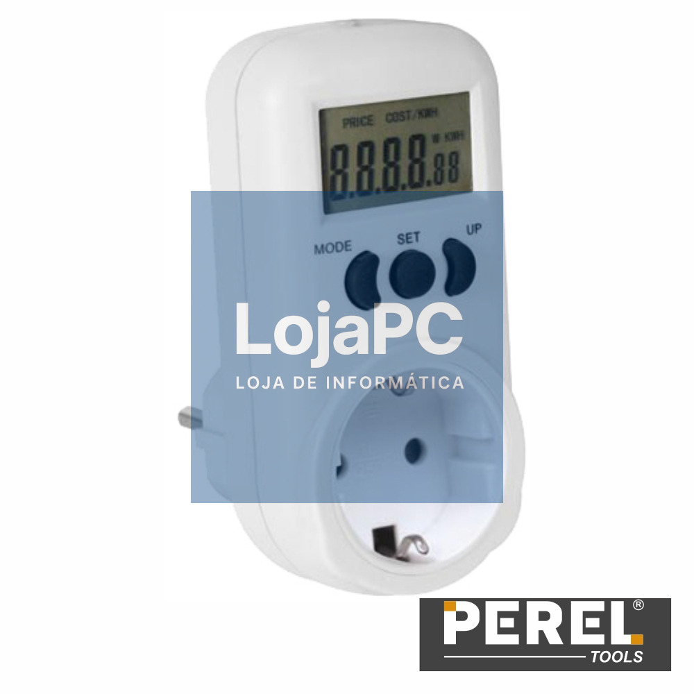 CONTADOR DE ENERGIA 230V/16A C/ TOMADA TERRA LATERAL PEREL